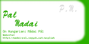 pal madai business card